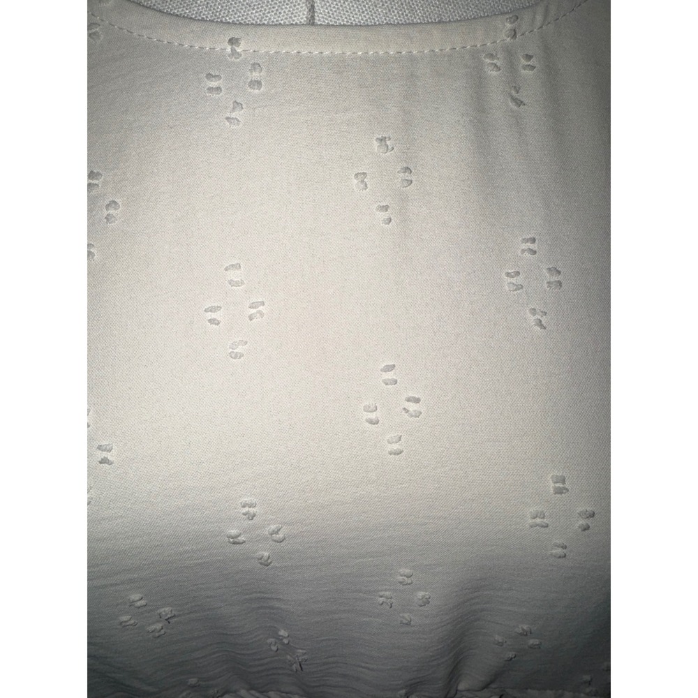 Blu Pepper Basic Love Dress Cream Swiss Dot Puff Sleeve Babydoll Mini Medium NEW - Picture 12 of 12